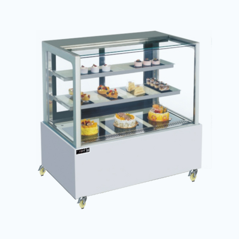 Angolo destro /armadio per la torta refrigerata curva